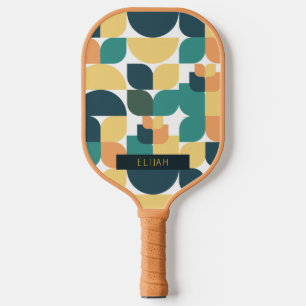 Gelb und grün des geometrischen Musters Pickleball Schläger