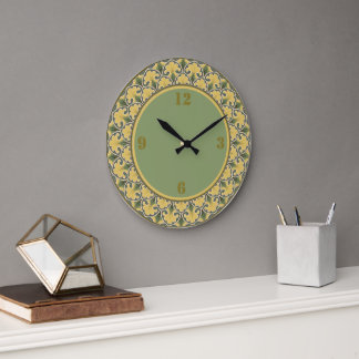 Gelb und grün große wanduhr