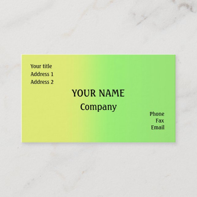 Gelb und grün visitenkarte (Vorderseite)