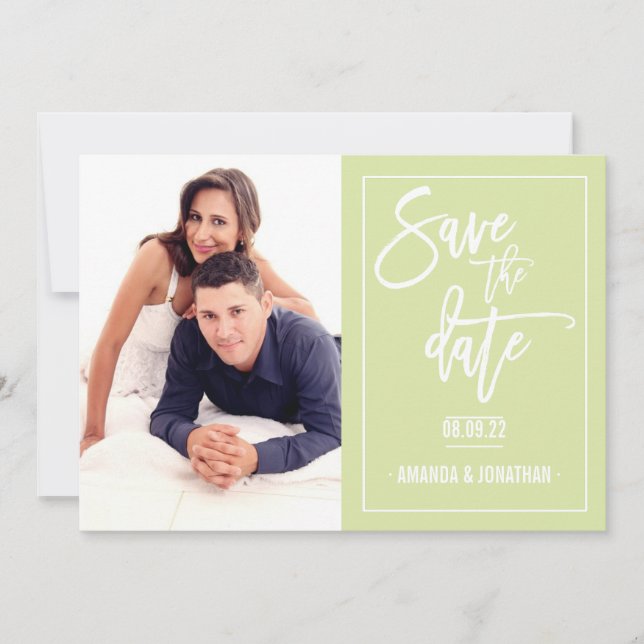 Gelb- und Hochzeitsweiß Save the Date (Vorderseite)
