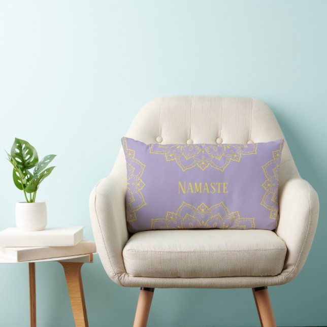 Gelb und Lavender Mandala Lumbar Pillow Lendenkissen (Stuhl )
