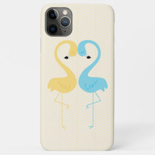 Gelb und leicht blauer Flamingos Case-Mate iPhone Hülle