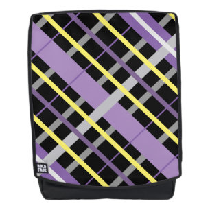 Gelb und Lila Kariert Rucksack