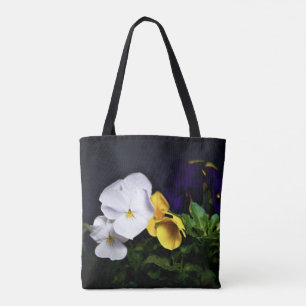 Gelb und Lila Stiefmütterchen Tasche