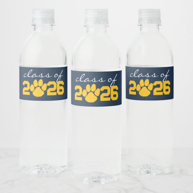 Gelb- und Navy-Paw-Abschluss (Flaschen)