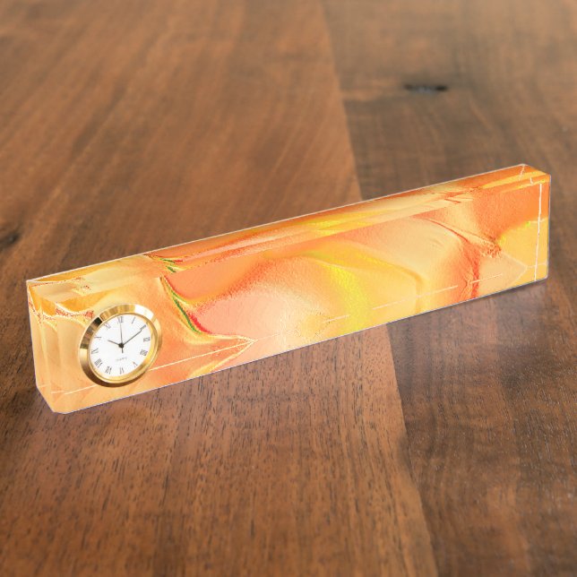 Gelb und orange gehärtet namensplakette (Seite)