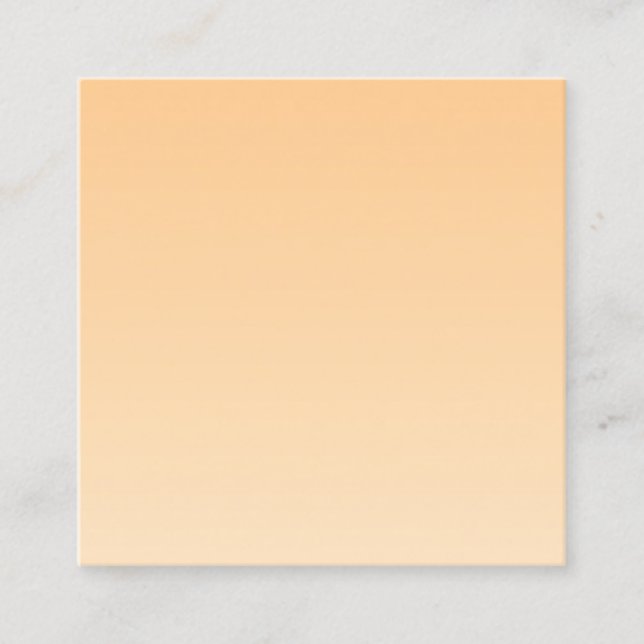 Gelb und orange glänzend quadratische visitenkarte (Vorderseite)