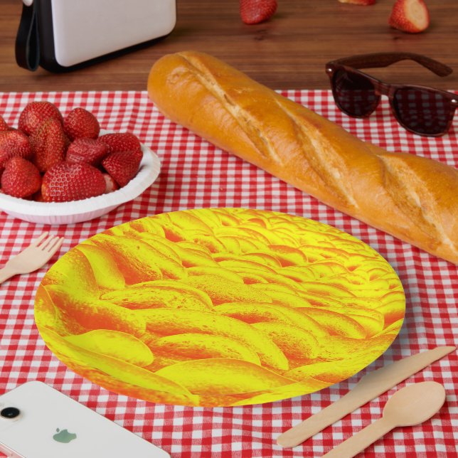 Gelb und Orange Rockscape Pappteller (Picknick)