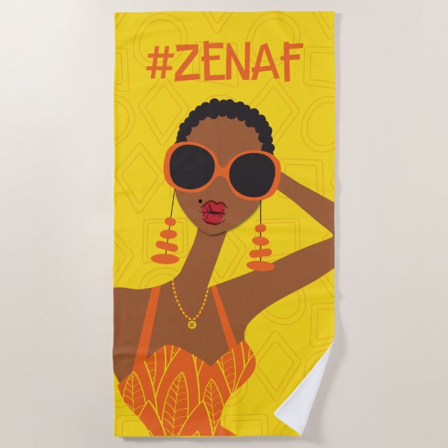 Gelb und orange #zenaf strandtuch (Vorderseite)