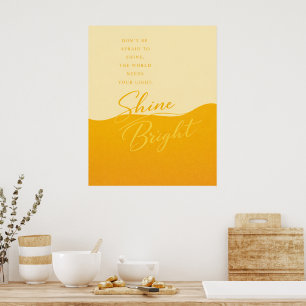 Gelb- und Orangefarbenes Zitatposter – Minimalisti Poster