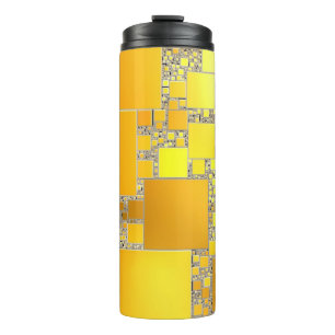 Gelb und Orangen kratternder Tumbler Thermosbecher