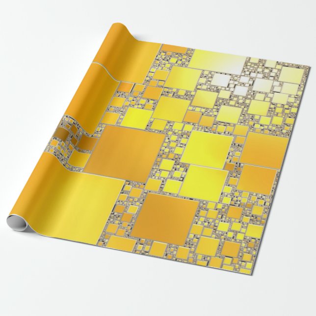 Gelb- und Orangenumhüllungspapier Geschenkpapier (Ungerollt)