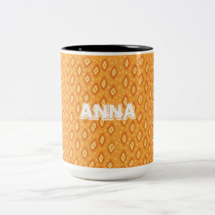 Gelb- und Orangenwirbel Zweifarbige Tasse