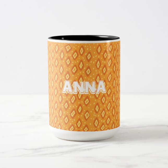 Gelb- und Orangenwirbel Zweifarbige Tasse (Mittel)