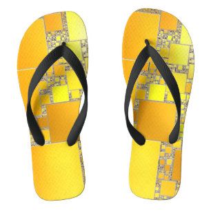 Gelb- und Orangenzange Flip Flops