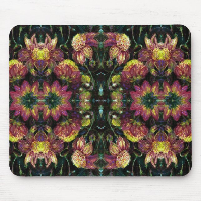 Gelb und rosa Dahlias Mousepad (Vorne)