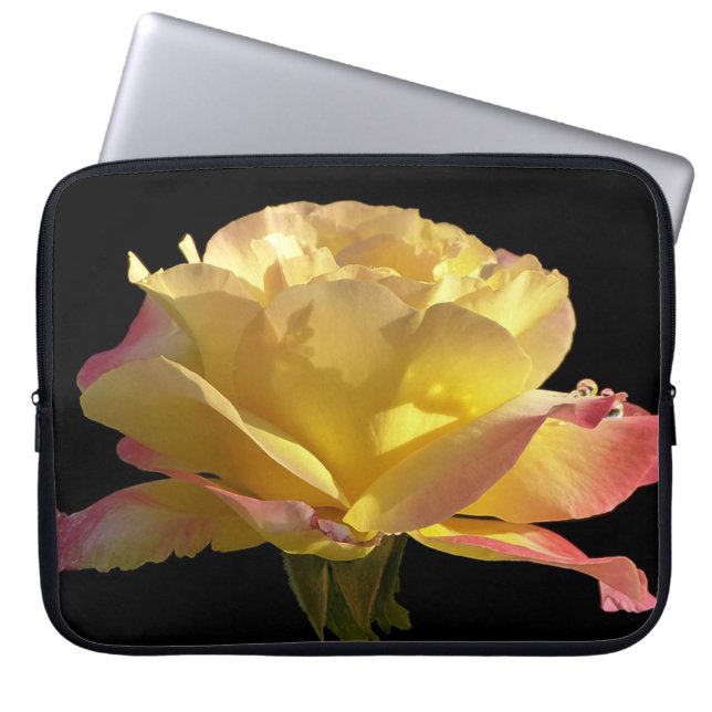 Gelb und Rosa Laptopschutzhülle (Vorderseite)