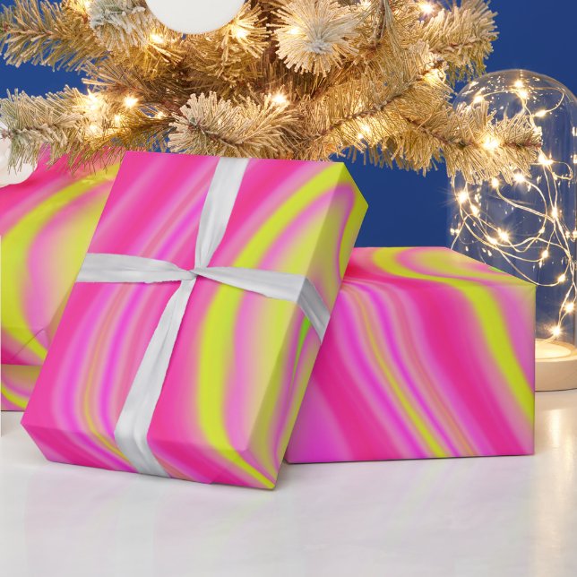 Gelb- und rosa Marmor Geschenkpapier (Feiertage)