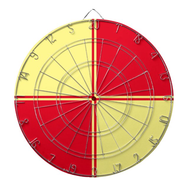 Gelb und Rot - Dartboard Dartscheibe (vorne)