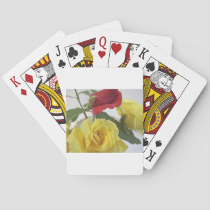 Gelb und Rote Rosen Spielkarten