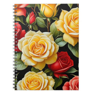 Gelb und Rote Rosen SpiralNotebook Notizblock