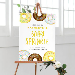 Gelb und Schokolade Glazed Donuts Baby Sprinkle Poster