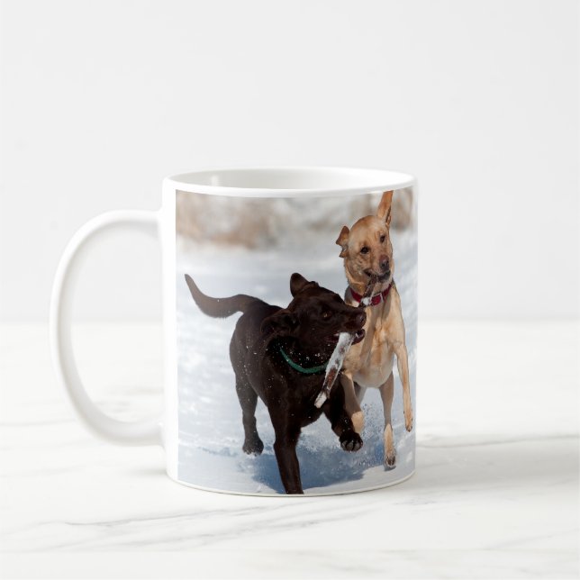 Gelb und Schokolade Labrador retriever Kaffeetasse (Links)