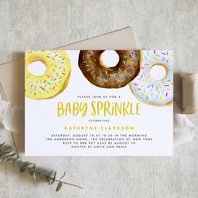Gelb und Schokolade Sprinkle Donuts Baby Sprinkle Einladung (Von Creator hochgeladen)