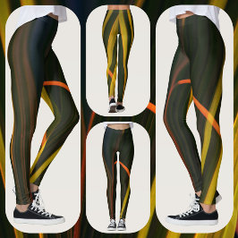 Gelb und Schwarz Abstrakt Leggings