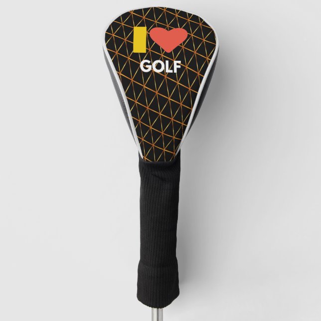 Gelb und schwarz Abstrakter Golf Head Cover Golf Headcover (Vorderseite)