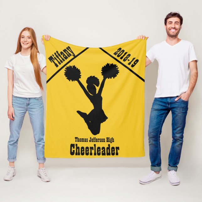 Gelb und schwarz Cheerleader Fleece Blanket (Beispiel)