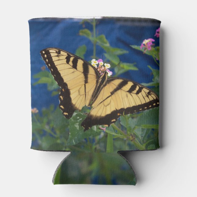 Gelb und schwarz Frack Schmetterling Dosenkühler (Rückseite)