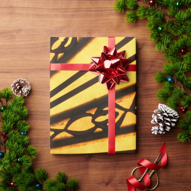Gelb und Schwarz Geschenkpapier (Feiertagsgeschenk)