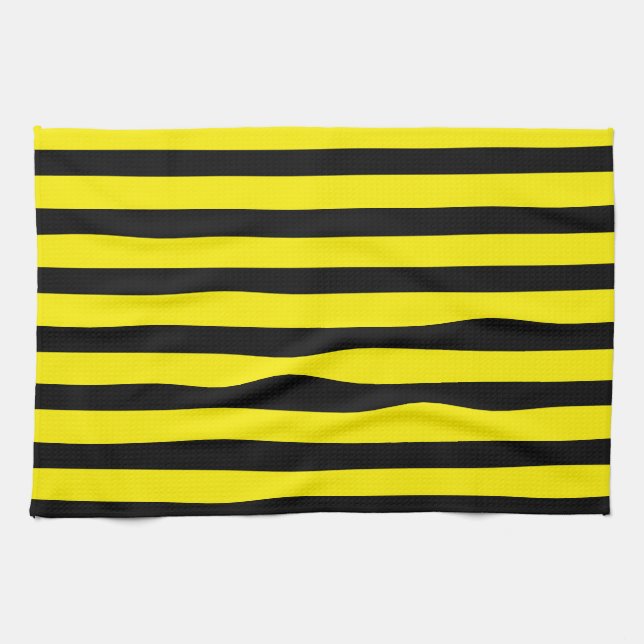 Gelb und schwarz gestreift geschirrtuch (Horizontal)