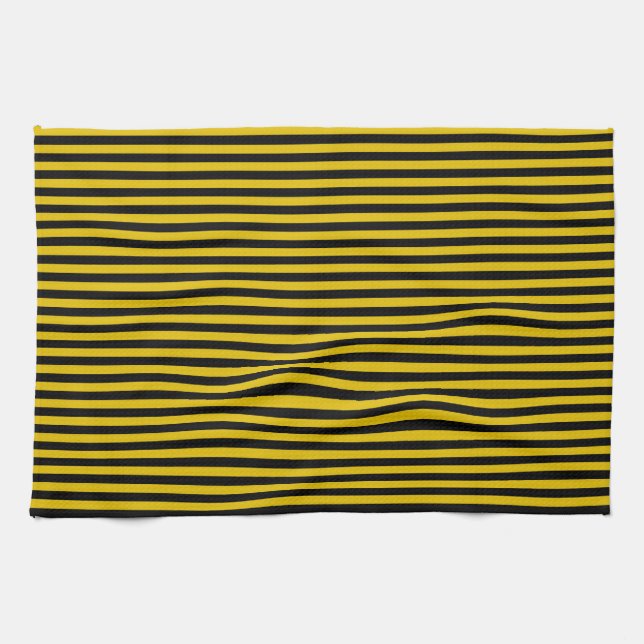 Gelb und schwarz gestreift geschirrtuch (Horizontal)