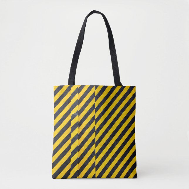 Gelb und schwarz gestreifte Spinnstoffe Tasche (Vorderseite)