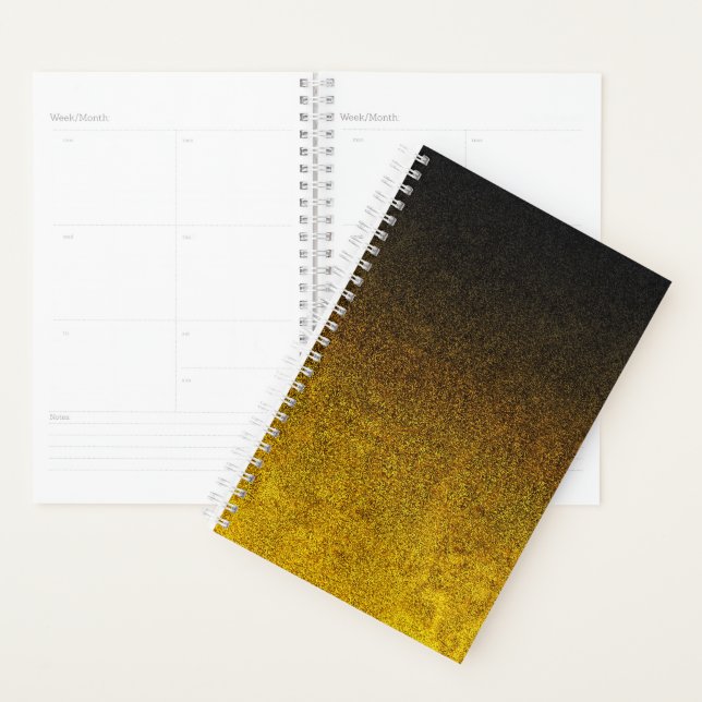 Gelb- und Schwarz-Glitzer-Gradient Planer (Anzeige)