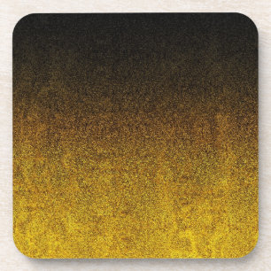 Gelb- und Schwarz-Glitzer-Gradient Untersetzer