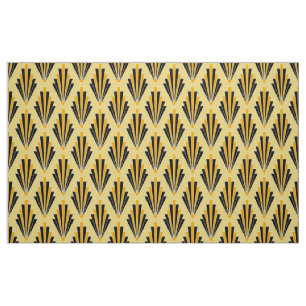 Gelb und schwarz Ikonen Art Deco Stoff