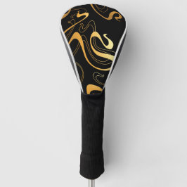 Gelb und Schwarz Klassik Abstrakt Golf Headcover