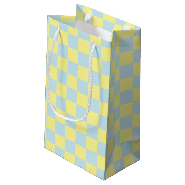 Gelb und schwarz kleine geschenktüte (Rückseite Schrägansicht)