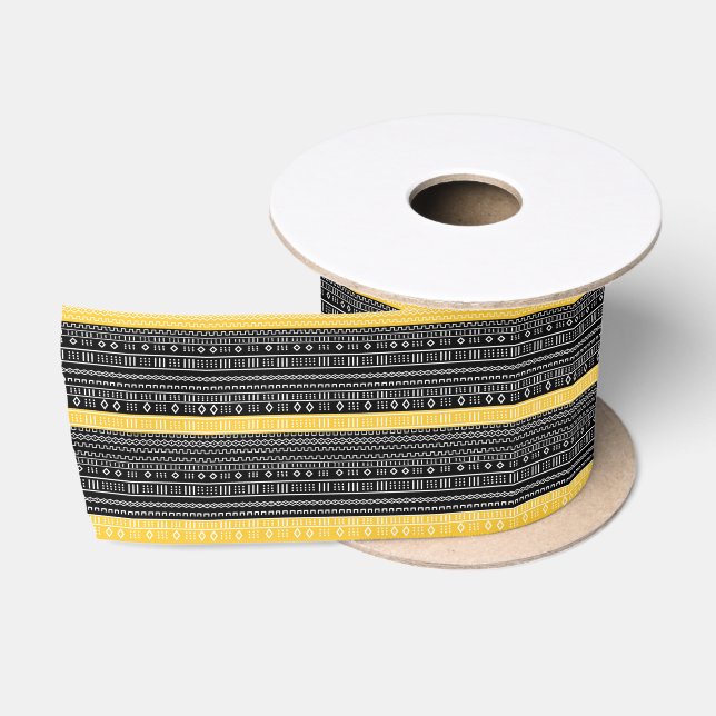 Gelb und schwarz Modern Mudclou Satin Ribbon Satinband (Spule)