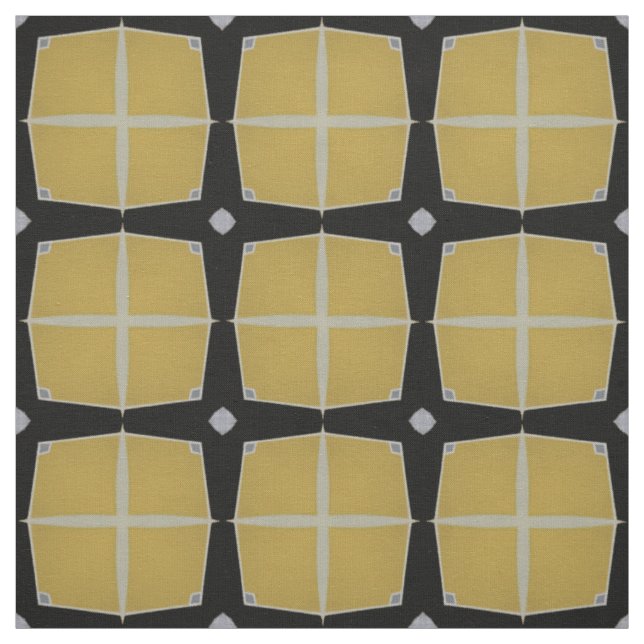 Gelb und Schwarz Modernes geometrisches Muster Stoff (Muster)