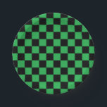 Gelb und Schwarz Pappteller<br><div class="desc">Abstrakte digitale Kunst der grünen und schwarzen Quadrate in einer karierten Bildung.</div>