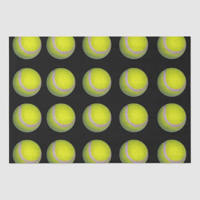 Gelb- und Schwarz-Tennis-Ball-Muster, Seidenpapier (Vorderseite)