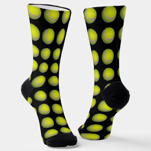Gelb- und Schwarz-Tennisball-Muster, Socken (Gewinkelt)
