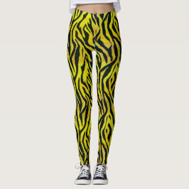 Gelb- und Schwarz-Zebra Leggings
