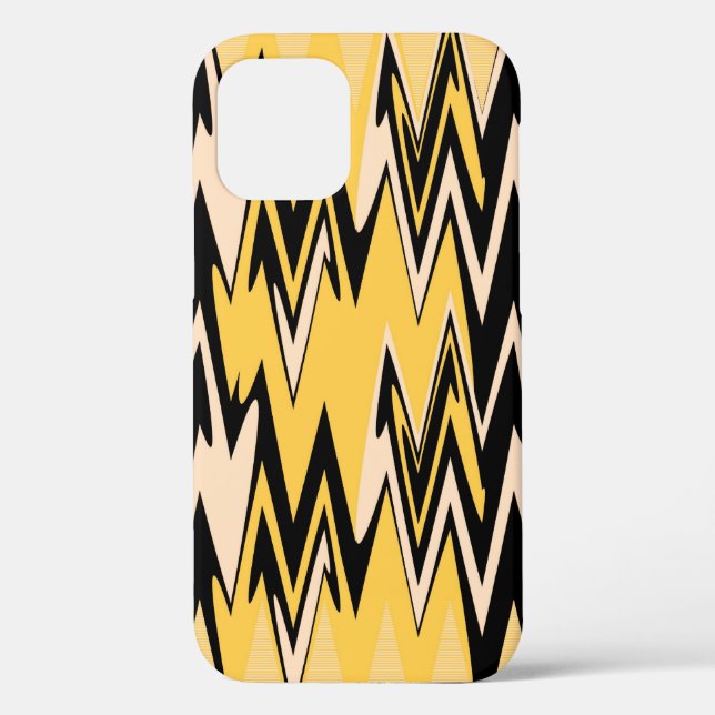 Gelb und schwarz Zigzag Abstrakt Zickzack Case-Mate iPhone Hülle (Rückseite)