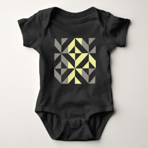 Gelb und silber Geometric ZigZag Baby Strampler