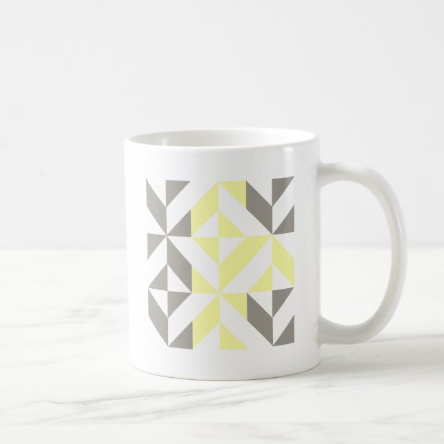 Gelb und silber Geometric ZigZag Kaffeetasse (Rechts)